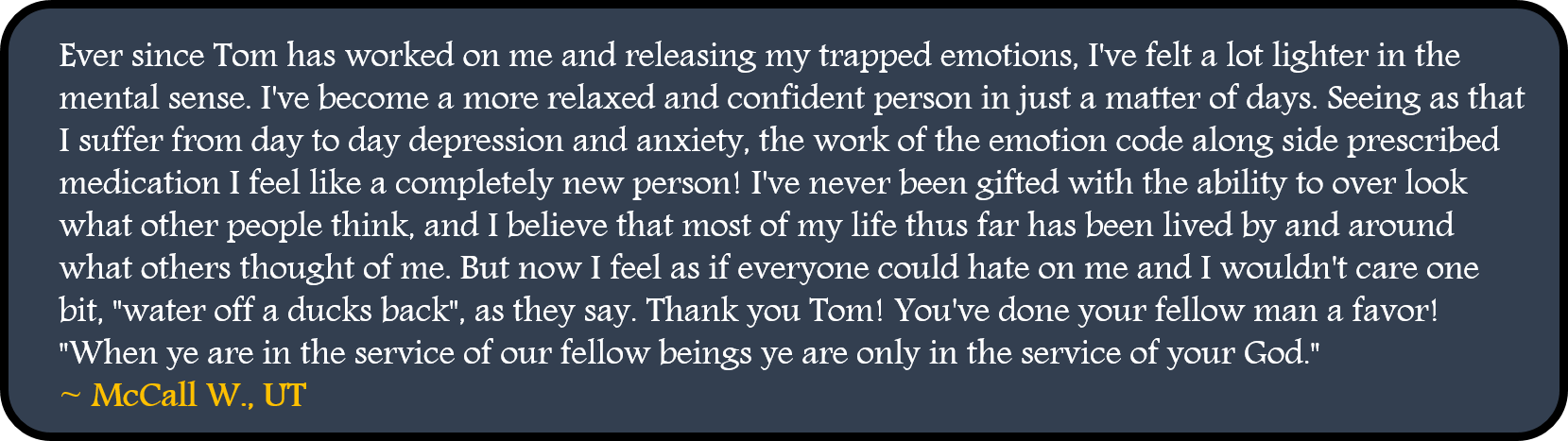 Anxiety Testimonial of Tom Heintz